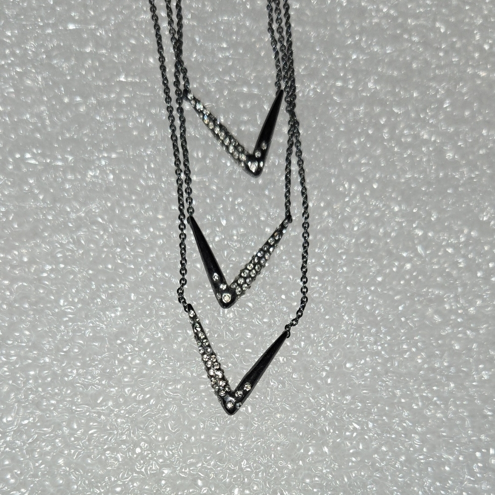 Alexis Bittar Silver & Crystal Encrusted Layered Necklace